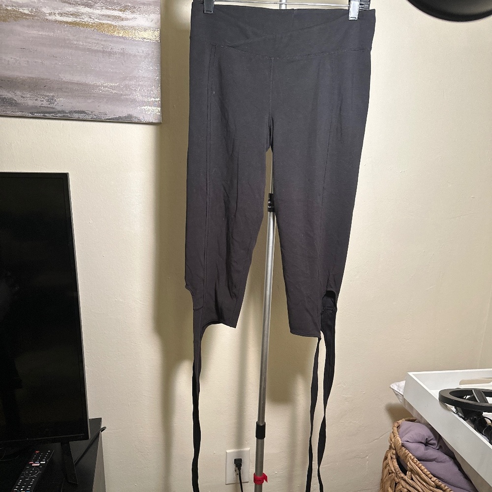 Free people movement. Black athletic tie bottom leggings